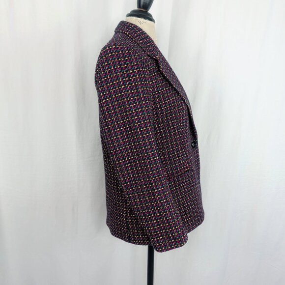 Vintage Joan Leslie Blazer Small Black Tweed - Picture 6 of 8